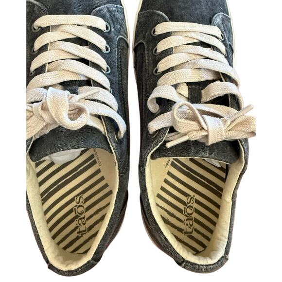 Taos Star Women Charcoal Gray Washed Canvas Comfort Sneakers ARCH Support Casual - Picture 5 of 9